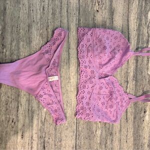 Colsie Lavender Lace Bralette and Panty Set